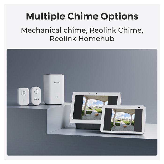 Reolink Timbre Inteligente D340B con Cámara 4MP, Ángulo 180°, Wi-Fi, Visión Nocturna y Tarjeta MicroSD de 64GB Incluida