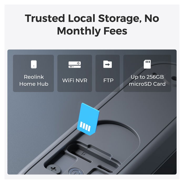 Reolink Timbre Inteligente D340B con Cámara 4MP, Ángulo 180°, Wi-Fi, Visión Nocturna y Tarjeta MicroSD de 64GB Incluida