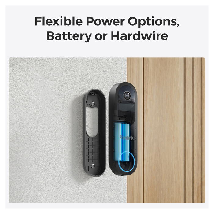 Reolink Timbre Inteligente D340B con Cámara 4MP, Ángulo 180°, Wi-Fi, Visión Nocturna y Tarjeta MicroSD de 64GB Incluida