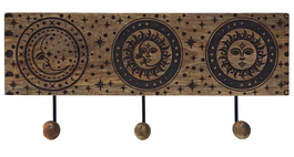 DKD Home Decor Perchero de Pared Astros en Mango y Hierro Marrón