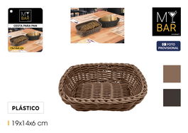 Inde Cesta para Pan Cuadrada de PP 19 x 14 cm (18 Unidades)