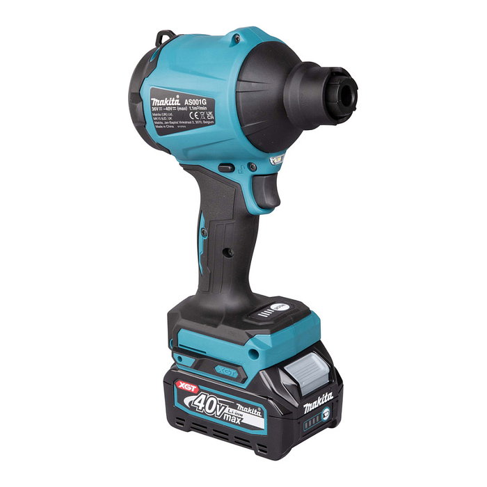 Makita AS001GZ Soplador Inalámbrico a Batería 40V, Negro y Azul, Peso 800g, Dimensiones 181 x 94 x 308 mm