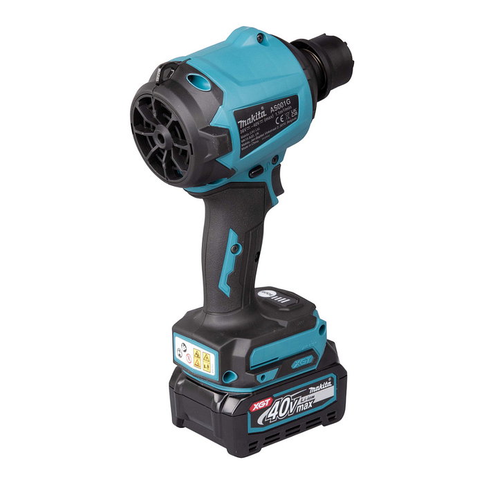 Makita AS001GZ Soplador Inalámbrico a Batería 40V, Negro y Azul, Peso 800g, Dimensiones 181 x 94 x 308 mm