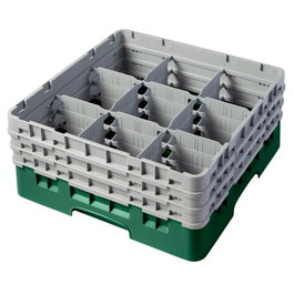 CAMBRO Cesta de lavado 9 comp. 3 alturas Rojo