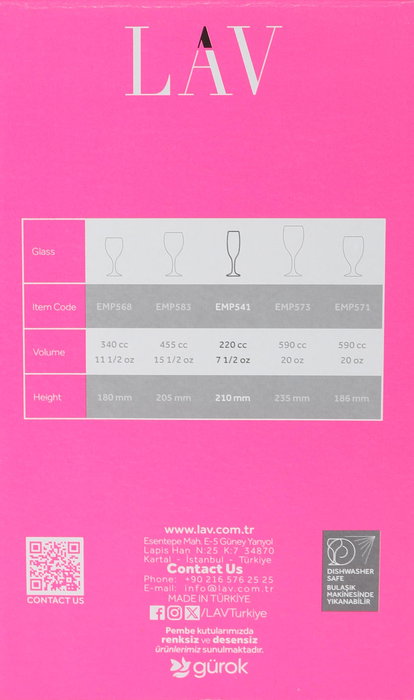 Lav Set 6 Copas Cava 220 cc Empire (4 Cajas)