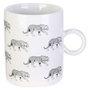 Home Deco Factory Mug XL Natural Wild 400 ml Cerámica Hojas Tigres