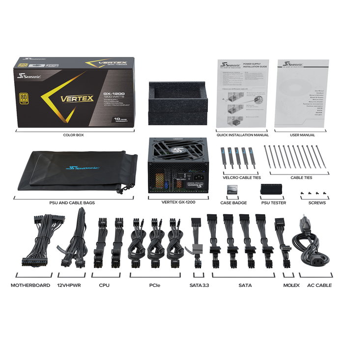 Seasonic VERTEX GX 1200 | Fuente de Alimentación ATX 1200W 80 PLUS Gold Modular Compatible ATX 3.0 Seasonic VERTEX GX 1200 | Fuente de Alimentación ATX 1200W 80 PLUS Gold Modular Compatible ATX 3.0