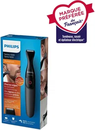 Philips MG1100/16 Recortadora de Precisión, Barba y Mini Afeitadora con 3 Peines, con Pilas