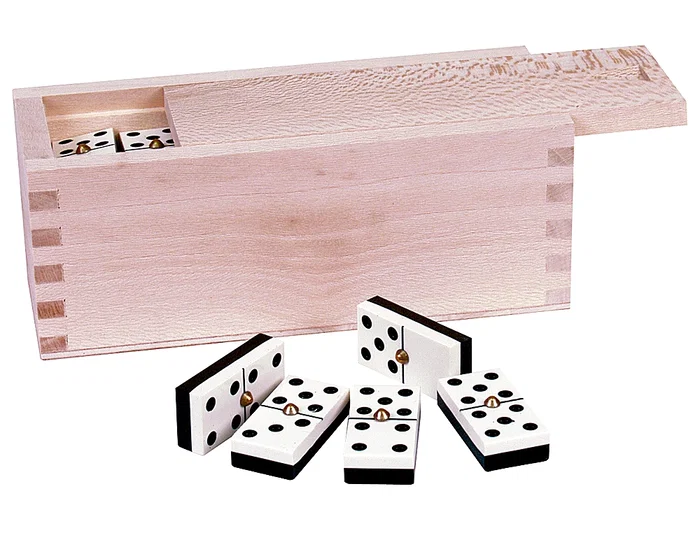 Blanca Domino profesional en caja de madera, fichas de 21 x 42 mm, juegos de mesa Blanca Domino profesional en caja de madera, fichas de 21 x 42 mm, juegos de mesa