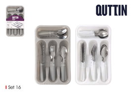 Inde Set 17 Piezas Cubiertos Mango Plástico Band.Qt "Doio" (6 Cajas)