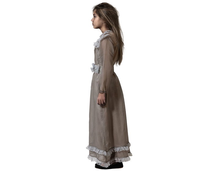 Disfraz Vestido Largo de Comunión para Niña 10-12 Años Halloween Gris Poliéster