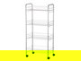 Kinvara Verdulero 4 Pisos Metálico con Ruedas Plata 26.5 x 8.5 x 82 cm (Set de 4)