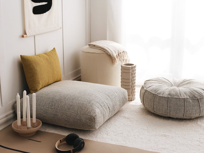 Atelier Del Sofa Cojín TEDDY Gris 70x27x70 cm 100% Tela TEDDY Confortable para Hogar