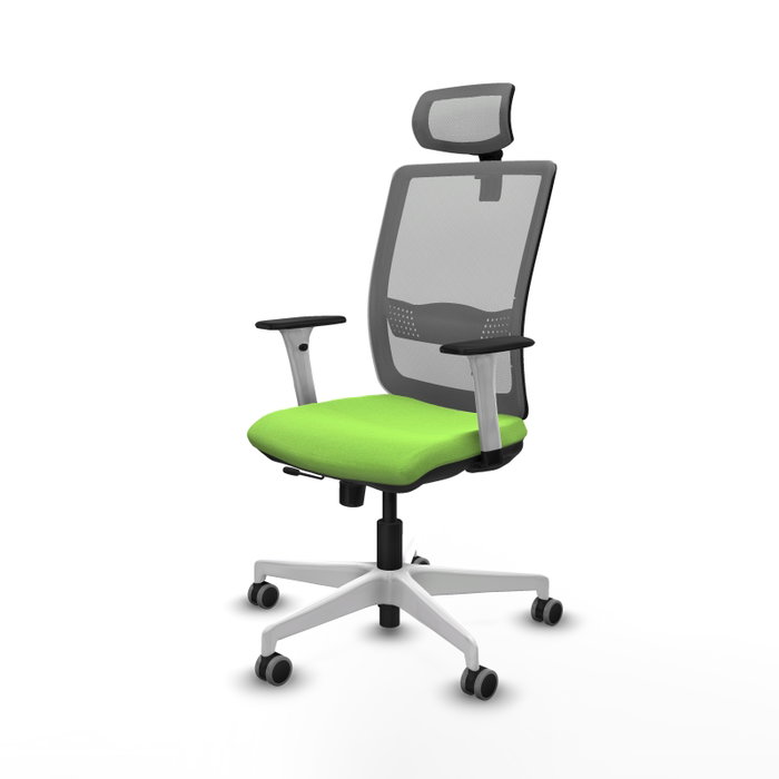 PIQUERAS Y CRESPO Silla de oficina Haches con mecanismo Sincro/Traslack, Gris y Pistacho