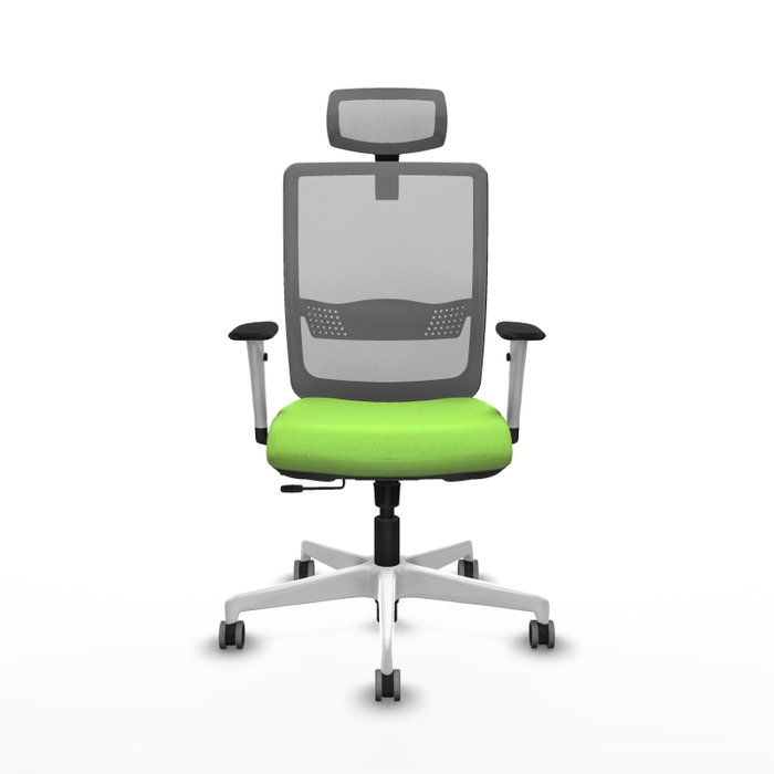 PIQUERAS Y CRESPO Silla de oficina Haches con mecanismo Sincro/Traslack, Gris y Pistacho
