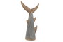 DKD Home Decor Figura de Madera Reciclada Cola Tiburón Gris