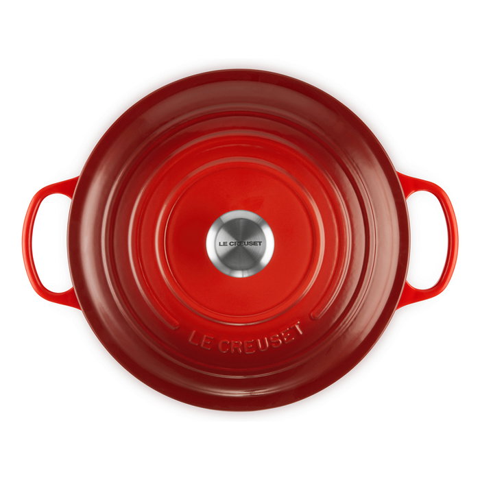 Le Creuset Signature Bräter - Cacerola de Hierro Fundido Esmaltado 28 cm (6,7 L) Color Rojo Kirschrot - Apto para Inducción, Horno y Lavavajillas