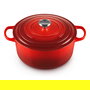 Le Creuset Signature Bräter - Cacerola de Hierro Fundido Esmaltado 28 cm (6,7 L) Color Rojo Kirschrot - Apto para Inducción, Horno y Lavavajillas