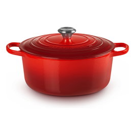Le Creuset Signature Bräter - Cacerola de Hierro Fundido Esmaltado 28 cm (6,7 L) Color Rojo Kirschrot - Apto para Inducción, Horno y Lavavajillas