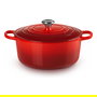 Le Creuset Signature Bräter - Cacerola de Hierro Fundido Esmaltado 28 cm (6,7 L) Color Rojo Kirschrot - Apto para Inducción, Horno y Lavavajillas