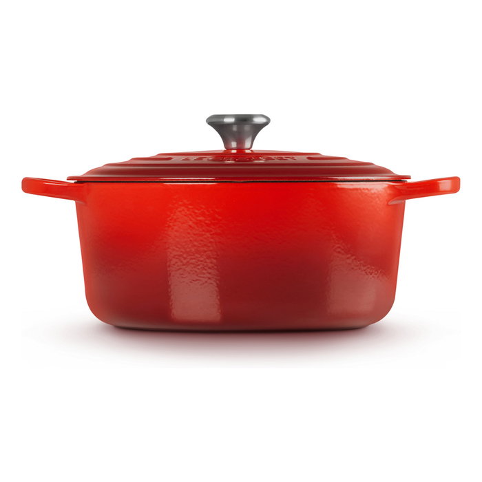 Le Creuset Signature Bräter - Cacerola de Hierro Fundido Esmaltado 28 cm (6,7 L) Color Rojo Kirschrot - Apto para Inducción, Horno y Lavavajillas