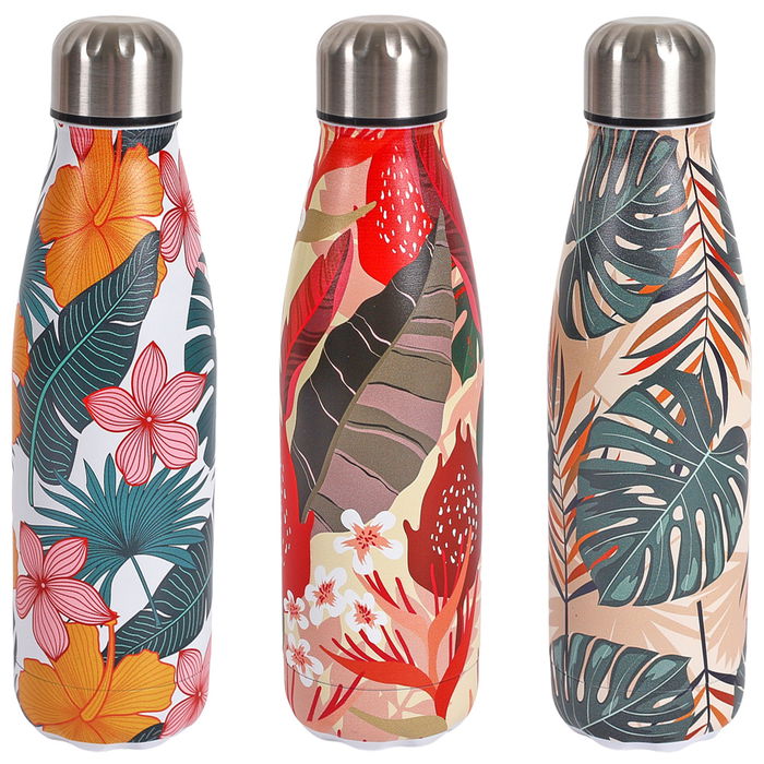 Cook Concept Termo Botella 500 Ml Tropical Mantiene Frío 18h Caliente 6h Acero Inoxidable Reutilizable