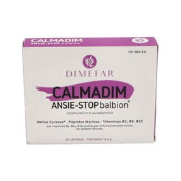 Dimefar Ansie-Stop Complemento con Melisa, Péptidos Marinos y Vitaminas B1, B6, B12 para Estrés 30 Cápsulas
