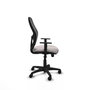 Silla de oficina Alocén con mecanismo Sincro tapizada con Similpiel color Blanco y malla color Negro. Equipada con lumbar 1D, Brazos 1D y Ruedas de nailon 50 mm