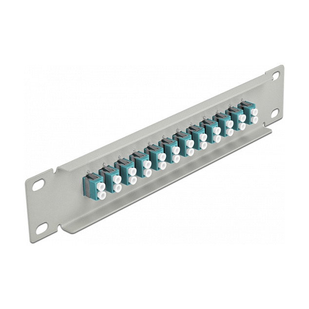 DeLOCK Panel de conexión de fibra óptica 12 puertos LC Duplex aguamarina 10 pulgadas 1U gris DeLOCK Panel de conexión de fibra óptica 12 puertos LC Duplex aguamarina 10 pulgadas 1U gris