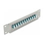 DeLOCK Panel de conexión de fibra óptica 12 puertos LC Duplex aguamarina 10 pulgadas 1U gris
