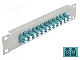 DeLOCK Panel de conexión de fibra óptica 10″ 12 puertos LC Duplex