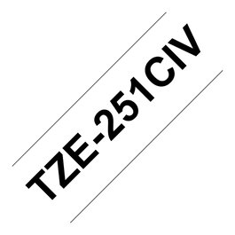 Brother TZe-251CIV Cinta de rotulación de 24 mm x 8 m, Negro sobre Blanco