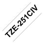 Brother TZe-251CIV Cinta de rotulación de 24 mm x 8 m, Negro sobre Blanco