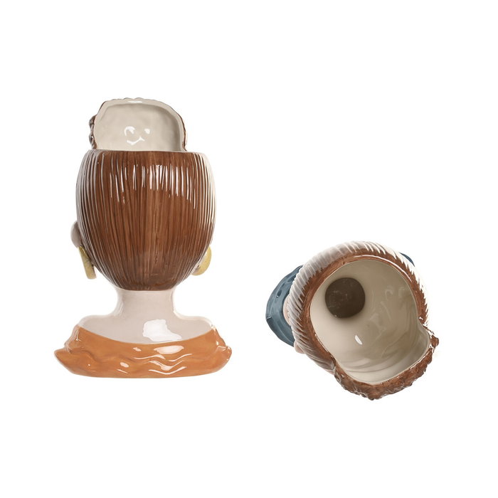 DKD Home Decor Macetero de Cerámica Multicolor Chico Surtido de 2 Unidades