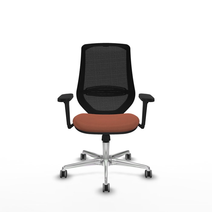 PIQUERAS Y CRESPO Silla de oficina Mardos con mecanismo Sincro, brazos 3D y asiento marrón