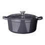 Siaki Cacerola de Hierro Fundido Esmaltado Gris Ø28 cm x 12 cm, apta para todo tipo de fuegos y horno