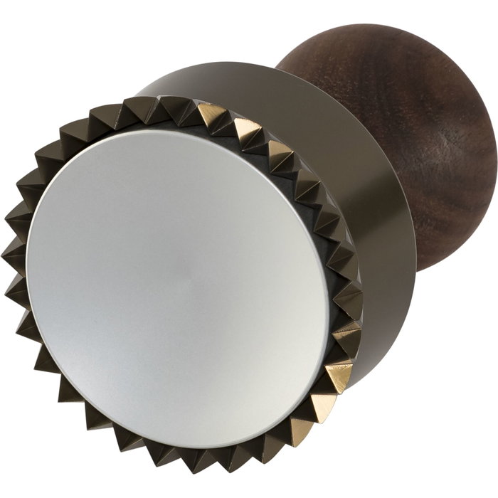 Marcato Cutter TONDO 65mm NOCE CANALETTO de 65 mm con mango de madera de nogal de color plata y marrón
