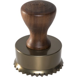 Marcato Cutter TONDO 65mm NOCE CANALETTO de 65 mm con mango de madera de nogal de color plata y marrón