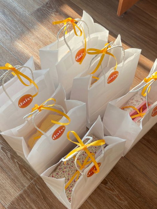 Algon Set de 3 Bolsas de Papel Blancas 32 cm x 20 cm x 26 cm (24 Unidades)