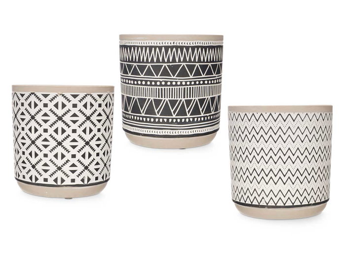 Ibergarden Maceta Color Cemento Cerámica 13.5x14x13.5 cm Surtido Azul (Set de 12)