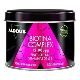 ALDOUS BIO Biotina con Zinc, Selenio, Vitamina D3 y Vitamina E 400 Comp