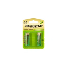 Aigostar Baterías Recargables AA HR6 1600mAh, Pack de 2 Unidades