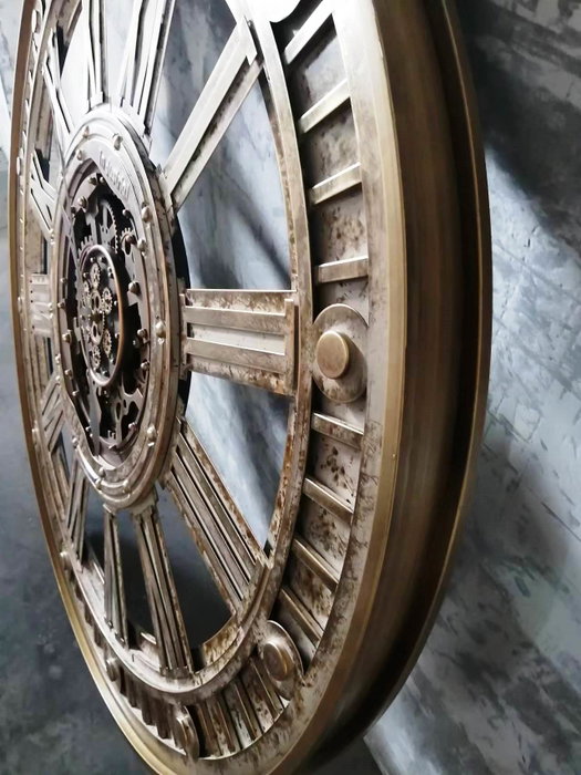 DKD Home Decor Reloj de Pared de Hierro Dorado 117x9,5x117 cm
