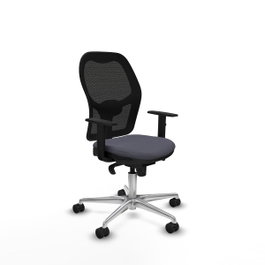 PIQUERAS Y CRESPO Silla de oficina Jorquera con mecanismo Sincro, Gris oscuro y Negro