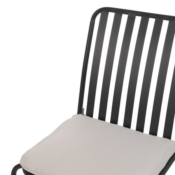 Silla Apilable Antracita Acero Exterior 52 X 57 X 87 cm (Set de 2)