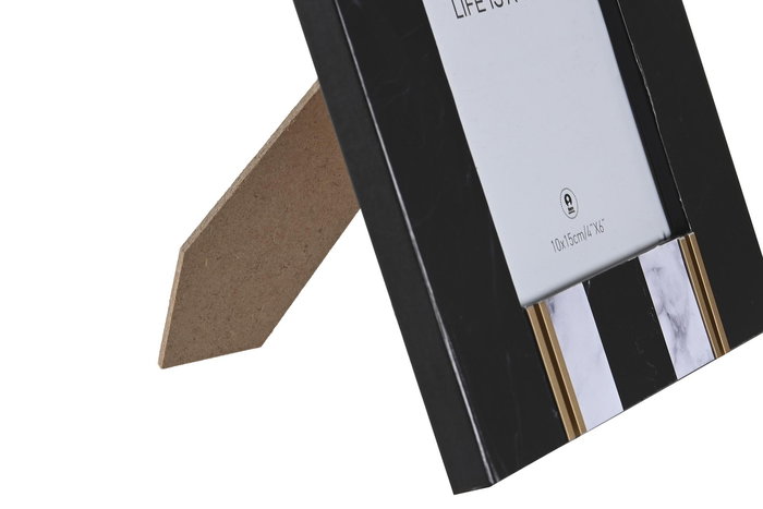 DKD Home Decor Marco de Fotos 10x15 Moderno Bicolor Dorado MDF Metal 20.8x15.8 cm