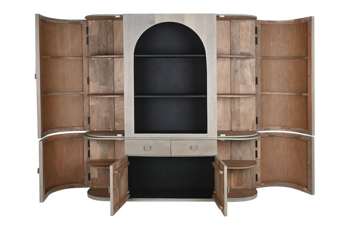 DKD Home Decor Vitrina Sixties Gris Negro 177 x 40 x 180 cm con 6 Puertas y 8 Estanterías DKD Home Decor Vitrina Sixties Gris Negro 177 x 40 x 180 cm con 6 Puertas y 8 Estanterías