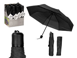 Arte Regal Paraguas Plegable Manual Negro - Diámetro 54 cm, 8 Varillas, Apertura Manual, Dimensiones 24x5x5 cm (Set de 24)