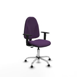 PIQUERAS Y CRESPO Silla de oficina Algarra Morada con Base Cromada y Brazos 1D