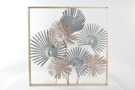 DKD Home Decor Decoración de Pared Metal Hojas Multicolor 90x90x7 cm